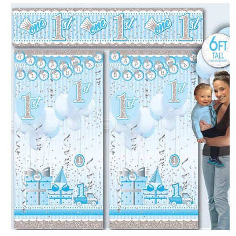 1st Birthday Blue Scene Setter